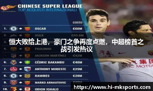 恒大败给上港，豪门之争再度点燃，中超榜首之战引发热议