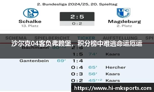 沙尔克04客负弗赖堡,积分榜中难逃命运厄运